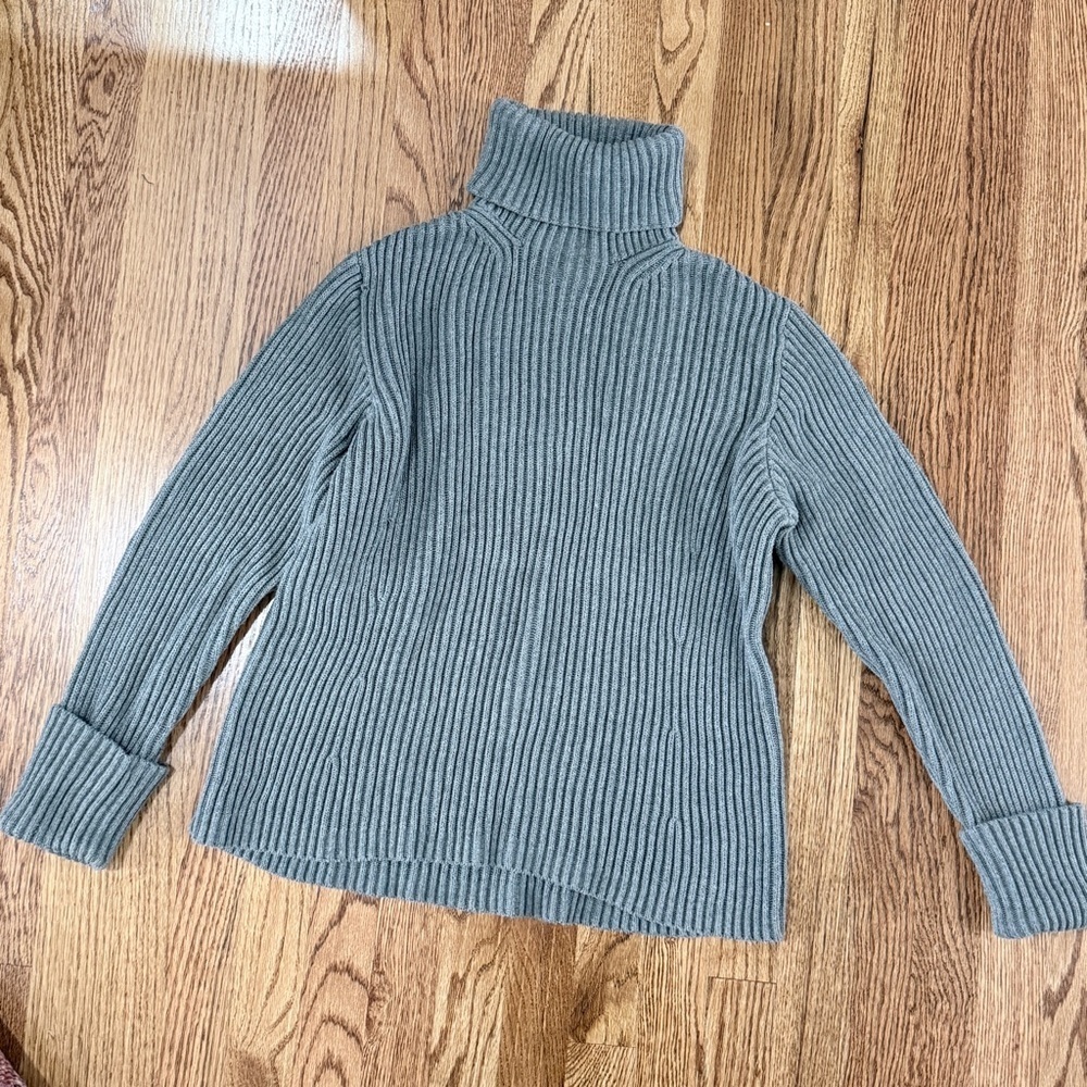 Banana Republic Chunky Turtleneck Sweater Gray Wool XL